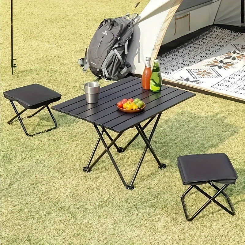 Lightweight Portable Folding Chair - Compact Travel Seat with Iron Alloy Frame, 3-Step Swivel Design for Outdoor Camping, Picnic, and Fishing Enthusiasts,