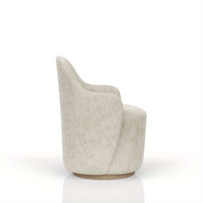 Cocoa and Ivory Swivel Barrel Chair
