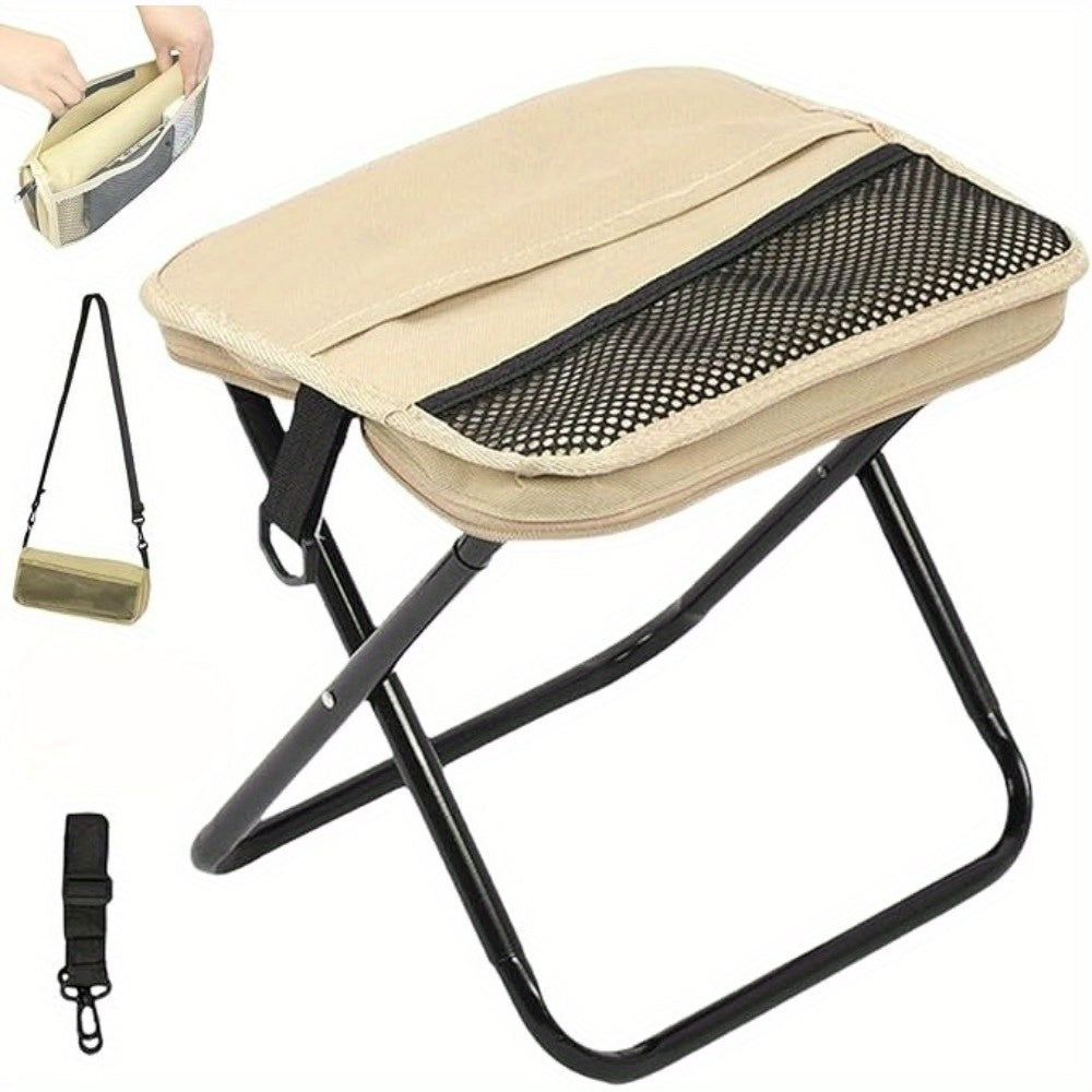 Portable Folding Backpack Chair with Carry Bag - Compact Lightweight Stool for Camping, Fishing, Picnic & Travel - Ergonomic Design,