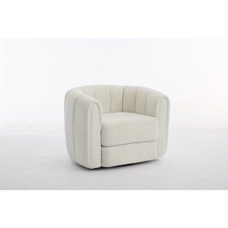 Modern Swivel Barrel Chair - Ergonomic Office & Living Room Armchair with 360-Degree Rotation, Sturdy Metal Base, Compact Space-Saving Design