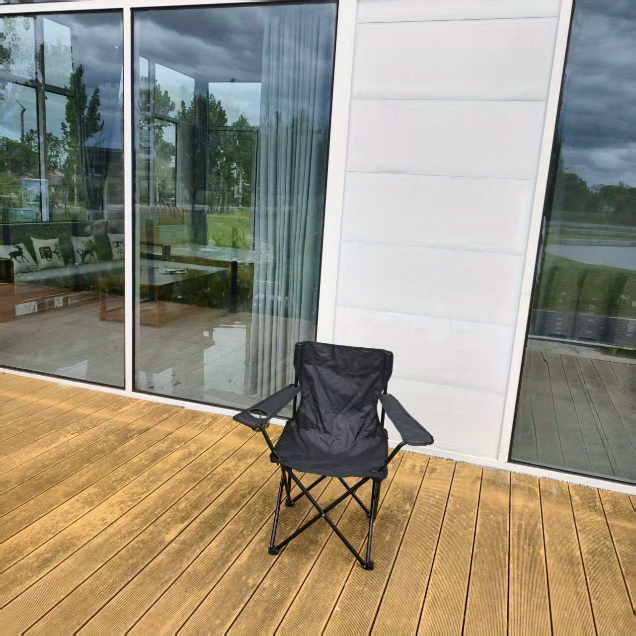 Portable Folding Camping Chair with Adjustable Backrest - Lightweight Outdoor Fishing & Picnic Chair, Durable Metal Frame,