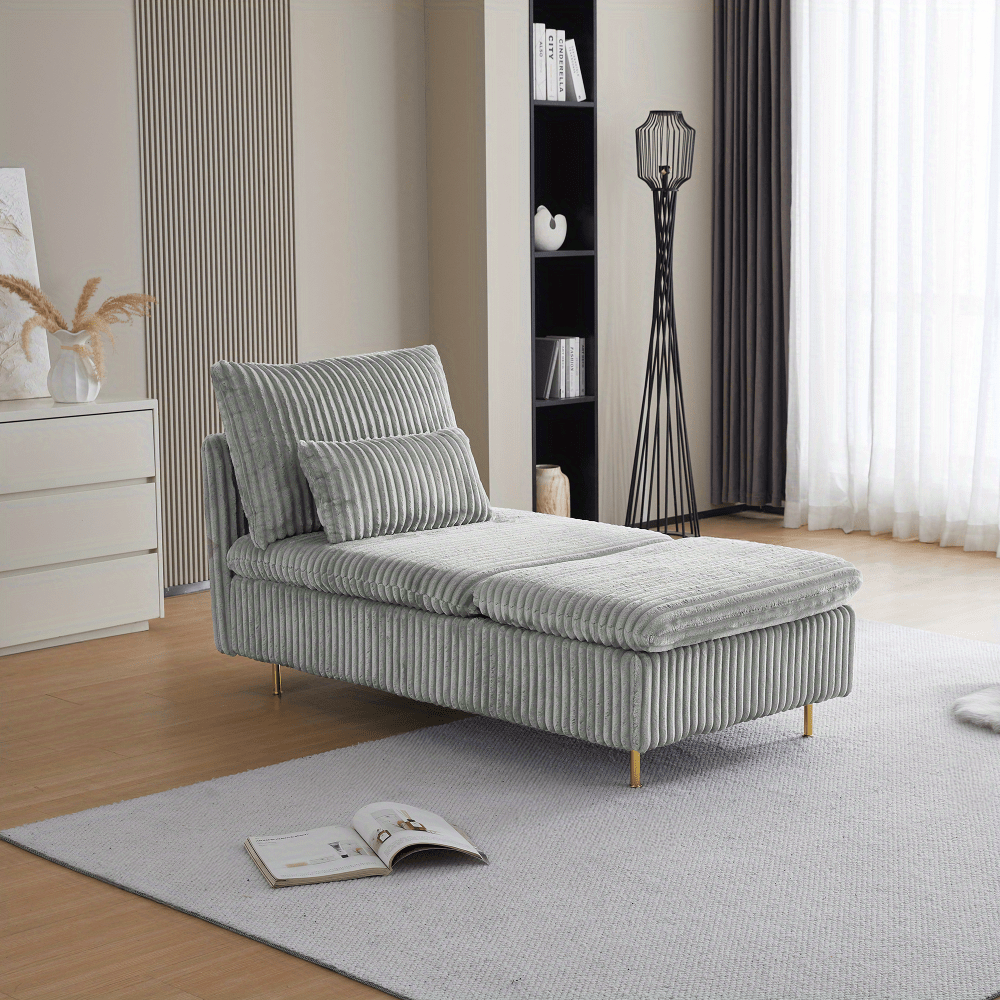 Leisure Corduroy Sofa Chair, Modern Corduroy Fabric Armchair for Small Space, Perfect for Living Room, Dormitory Or Apartment, Study