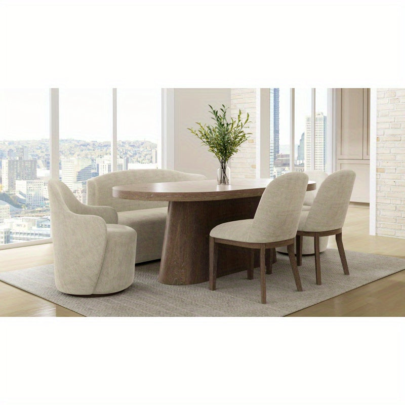 Cocoa and Ivory Swivel Barrel Chair