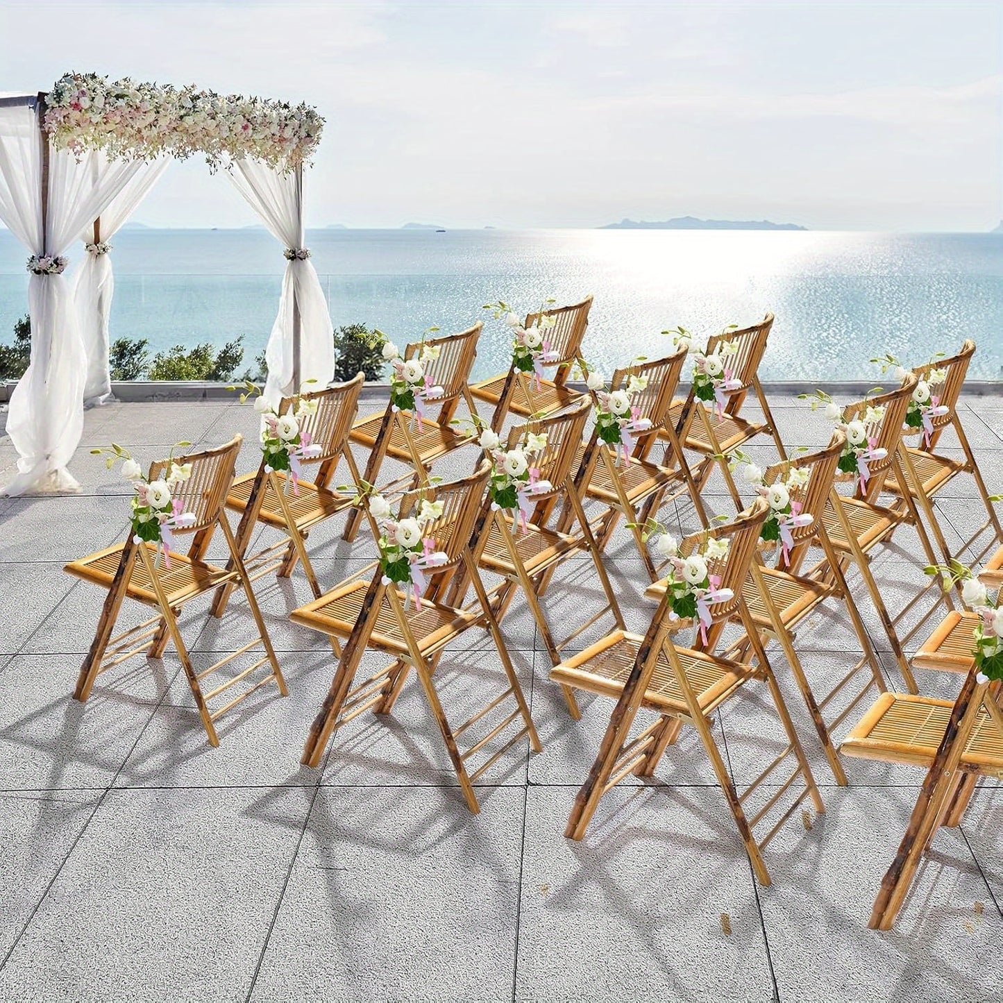 Bonnlo Bamboo Folding Chairs 1\u002F 2\u002F 4 Pack Foldable Dining Wood Chairs for Outdoor Indoor Garden Patio Lawn Porch Wedding Party Event Banquet