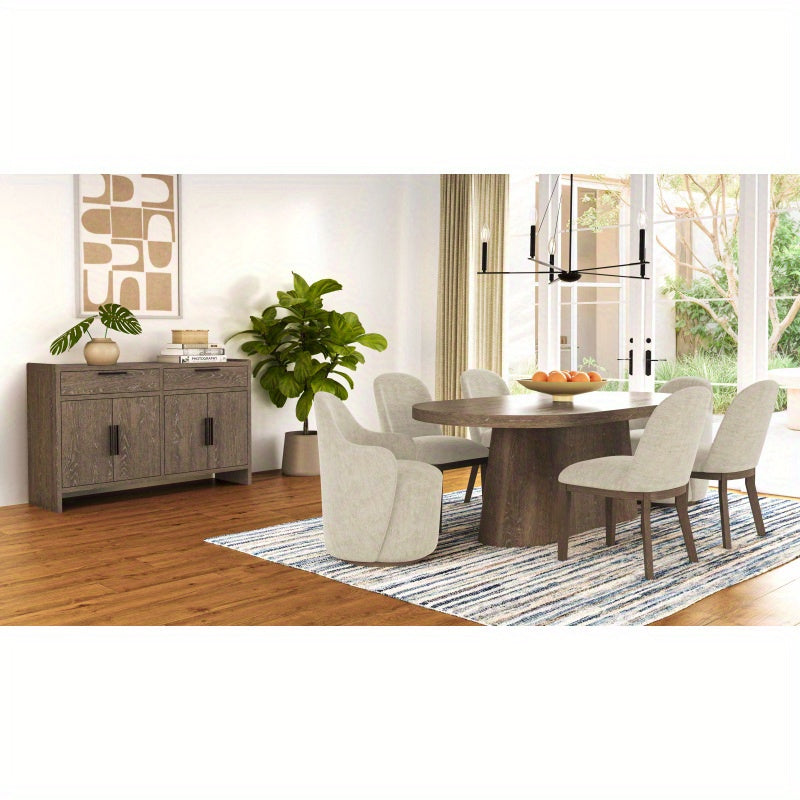Cocoa and Ivory Swivel Barrel Chair