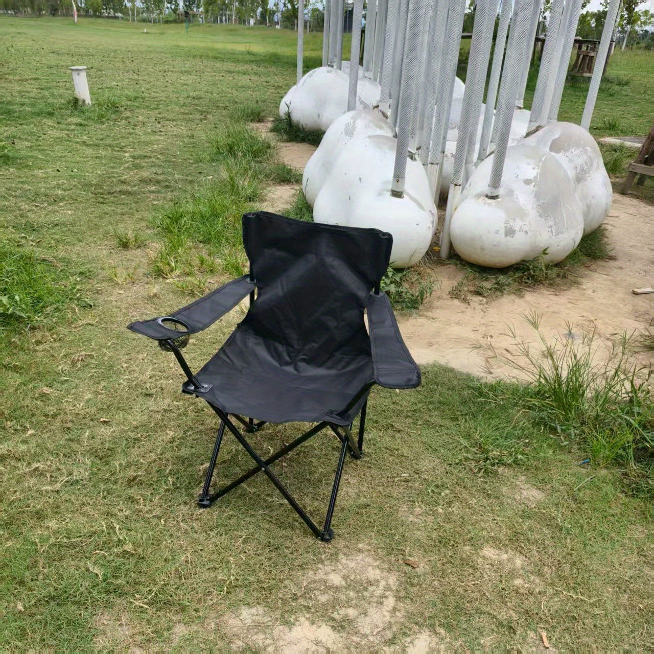 Portable Folding Camping Chair with Adjustable Backrest - Lightweight Outdoor Fishing & Picnic Chair, Durable Metal Frame,