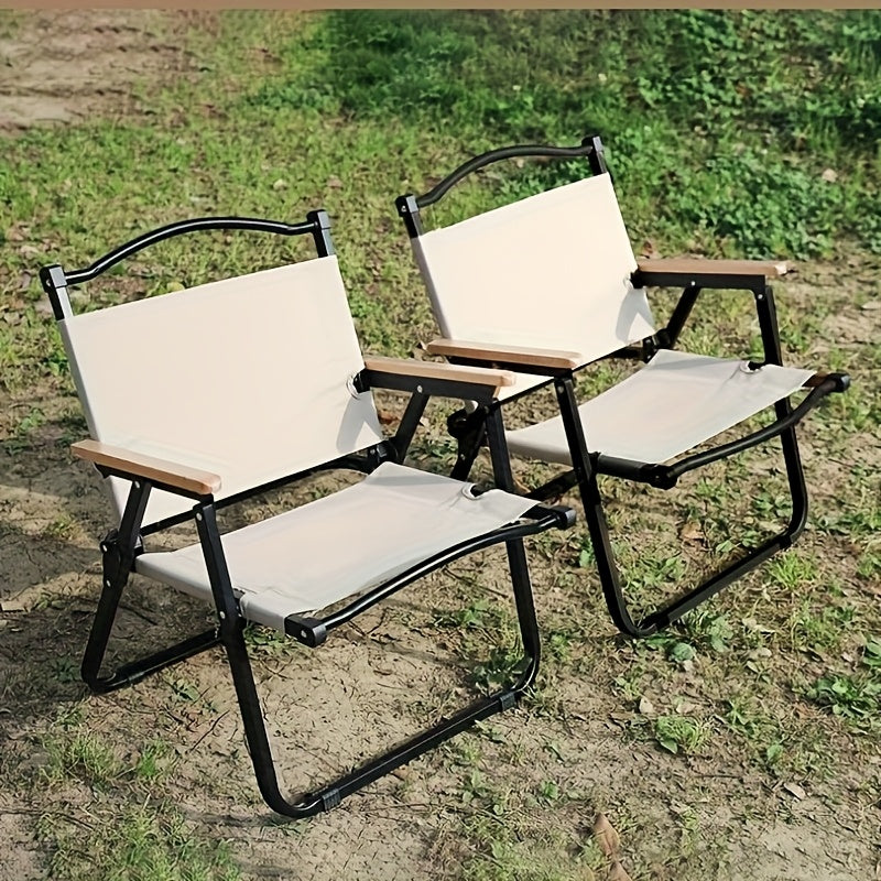 2pcs Oxford Folding Chair 2pcs Oxford Material Folding Camping Chair - Portable for Adults, Suitable for Beaches, Picnics, Backyards, and Barbecue Parties