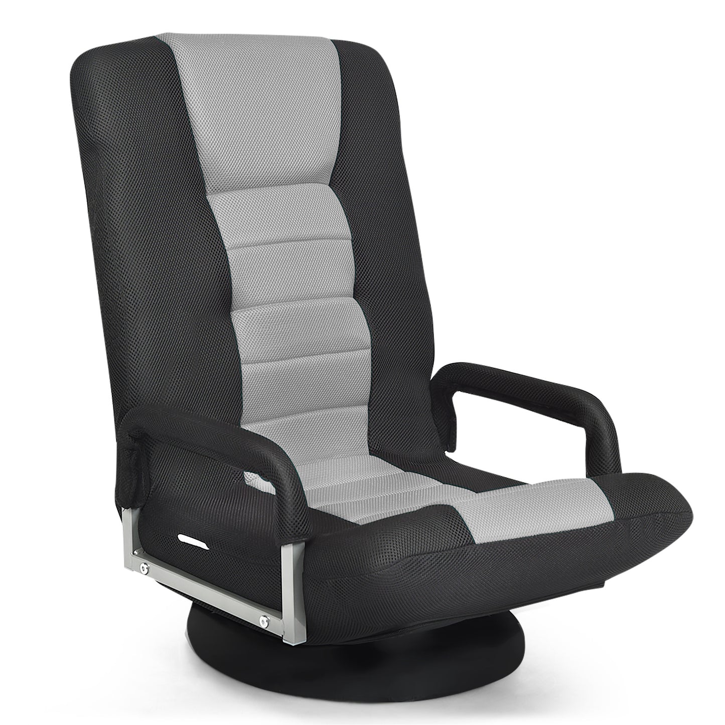 1pc LIFEZEAL Ergonomic Folding Gaming Chair, 5-Position Adjustable Backrest, Metal Frame, Mesh Weave, Swivel Lazy Sofa for Relaxation, Meditation,