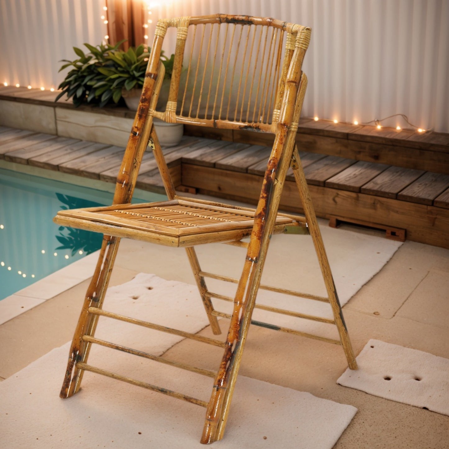 Bonnlo Bamboo Folding Chairs 1\u002F 2\u002F 4 Pack Foldable Dining Wood Chairs for Outdoor Indoor Garden Patio Lawn Porch Wedding Party Event Banquet
