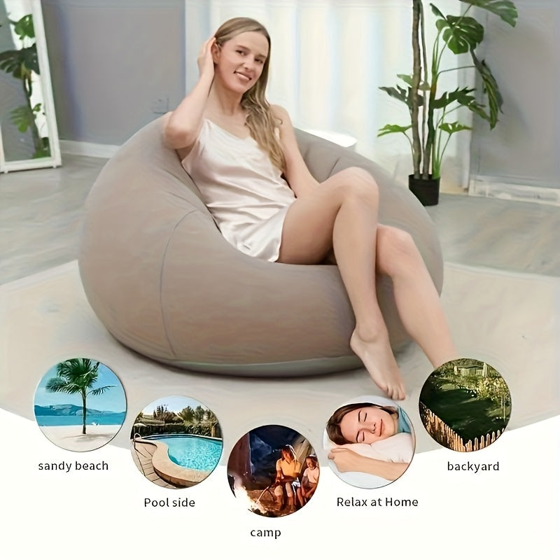 1pc Inflatable Sphere Sofa Chair - Space-Saving Lazy Seat with Easy Setup, Portable PVC Furniture for Living Room, Patio, Camping, Office - No Assembly Needed,