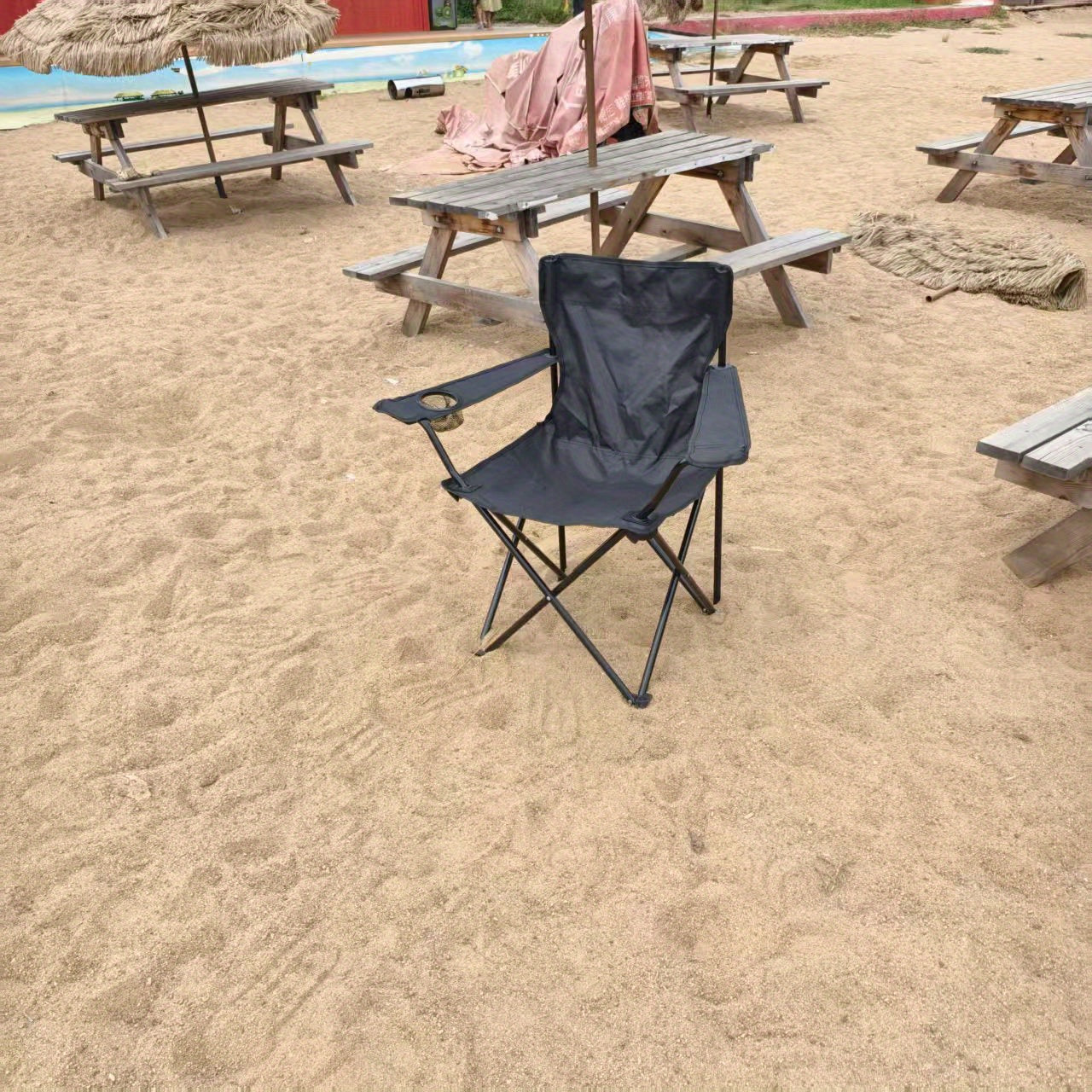Portable Folding Camping Chair with Adjustable Backrest - Lightweight Outdoor Fishing & Picnic Chair, Durable Metal Frame,