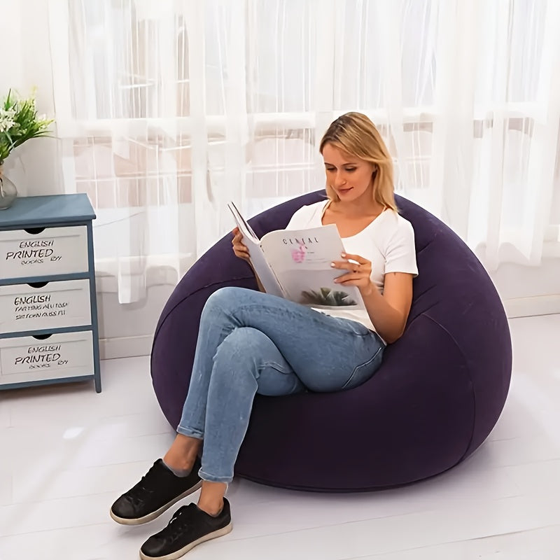 1pc Inflatable Sphere Sofa Chair - Space-Saving Lazy Seat with Easy Setup, Portable PVC Furniture for Living Room, Patio, Camping, Office - No Assembly Needed,