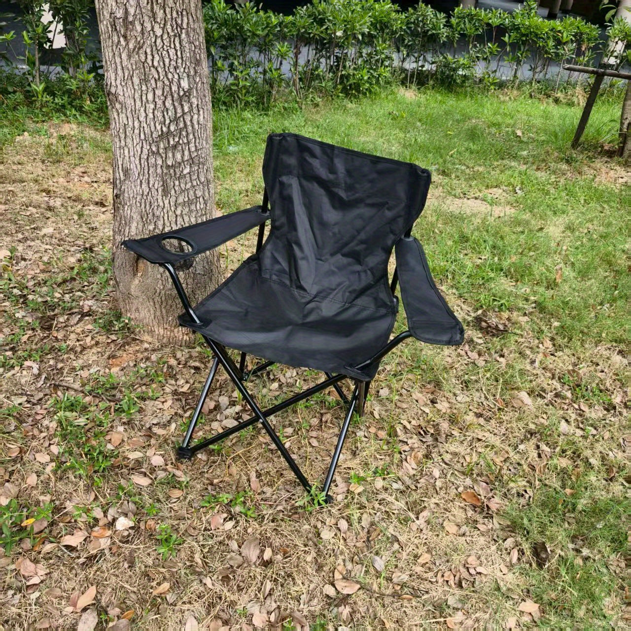 Portable Folding Camping Chair with Adjustable Backrest - Lightweight Outdoor Fishing & Picnic Chair, Durable Metal Frame,