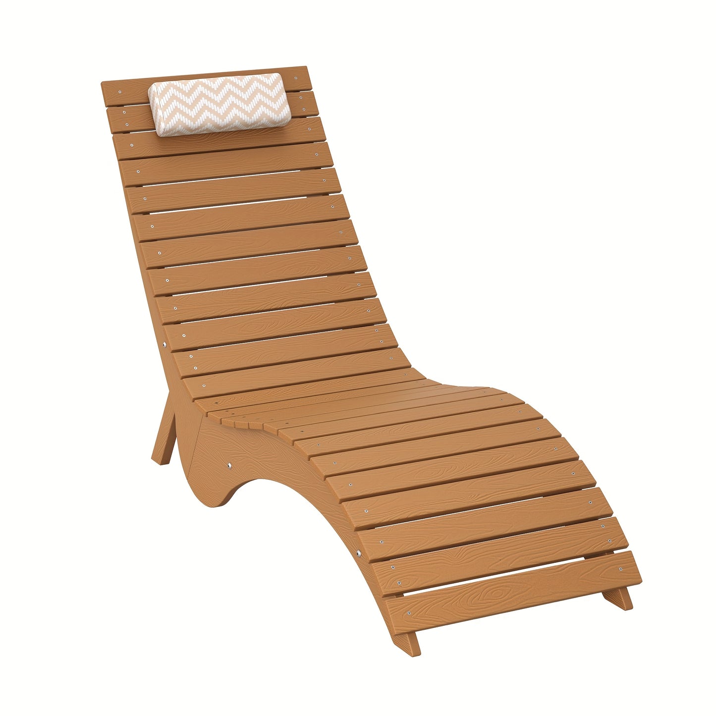 Turquoise HDPE Outdoor Chaise Lounge - Heavy-Duty Body-Hugging recliner chair with Slip-Resistant Base, Easy-Clean Surface for Poolside, Patio, Garden,