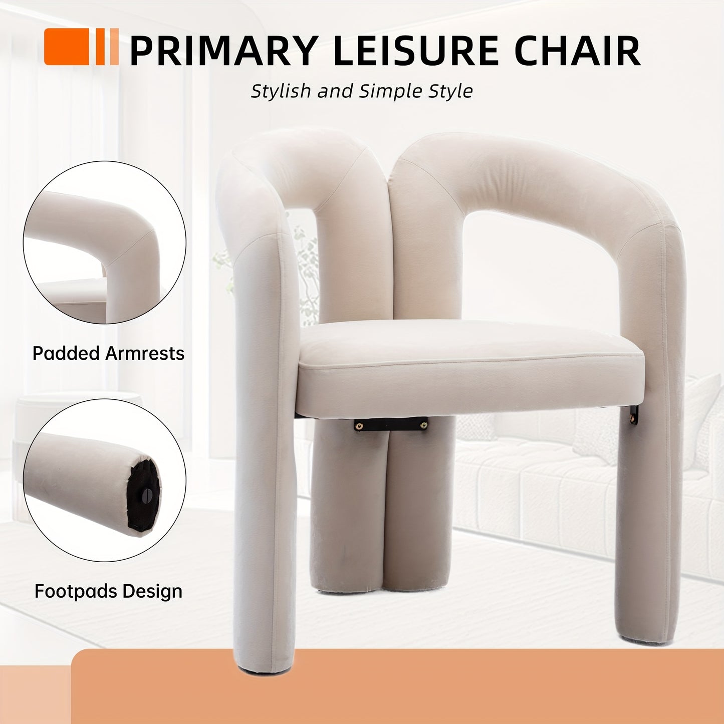 Set Of 2pcs Contemporary Designed Velvet Fabric Upholstered Accent\u002FDining Chair\u002FBarrel Side Chairs Kitchen Armchair for Living Room