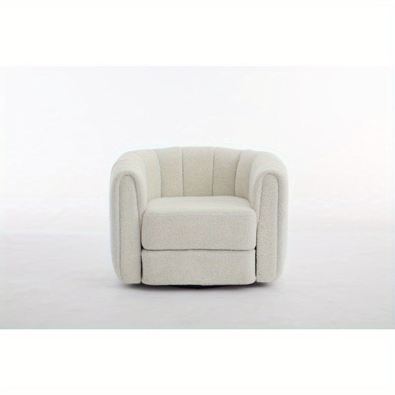Modern Swivel Barrel Chair - Ergonomic Office & Living Room Armchair with 360-Degree Rotation, Sturdy Metal Base, Compact Space-Saving Design