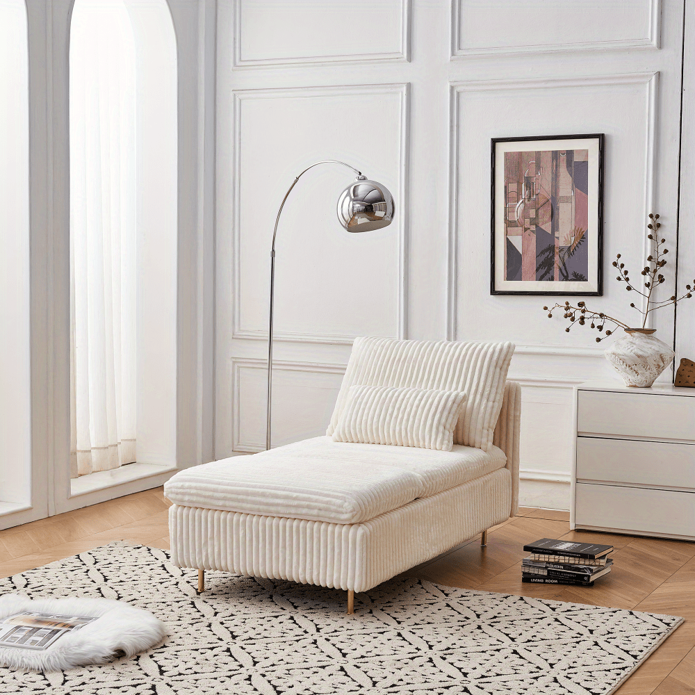 Leisure Corduroy Sofa Chair, Modern Corduroy Fabric Armchair for Small Space, Perfect for Living Room, Dormitory Or Apartment, Study