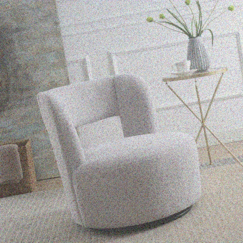 Swivel Barrel Chair with Soft Teddy Fabric, Round Accent Chair for Living Room Bedroom Office, Comfy Rotating Seat with Performance Fabric, Cozy Grey Chair for Relaxing