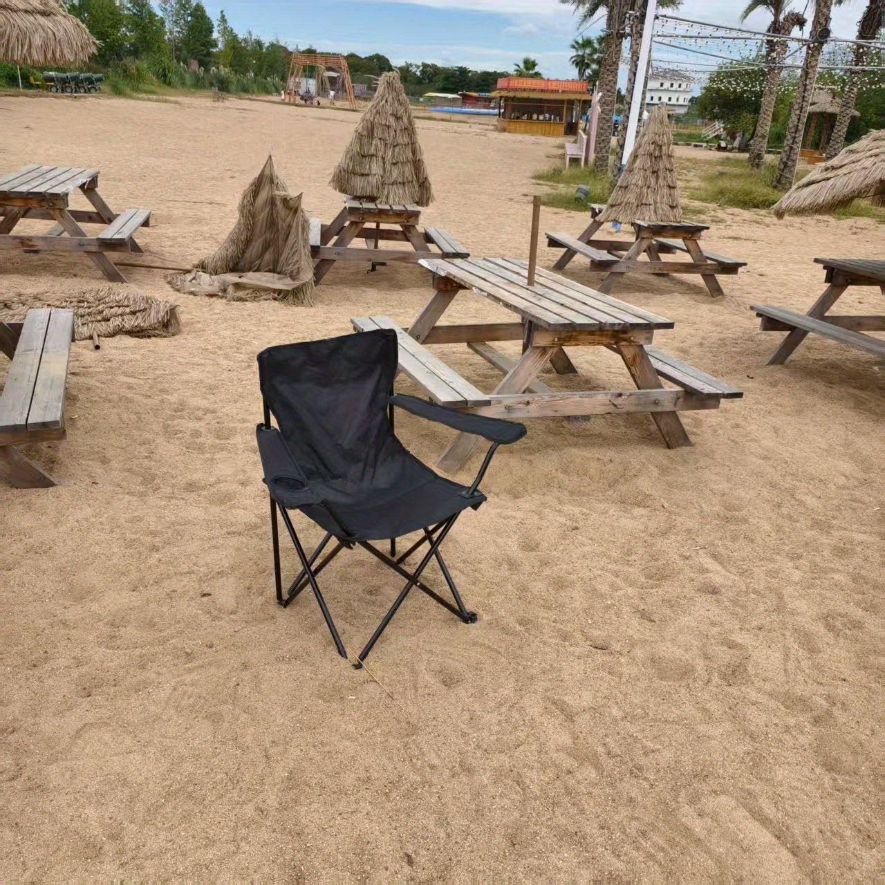 Portable Folding Camping Chair with Adjustable Backrest - Lightweight Outdoor Fishing & Picnic Chair, Durable Metal Frame,