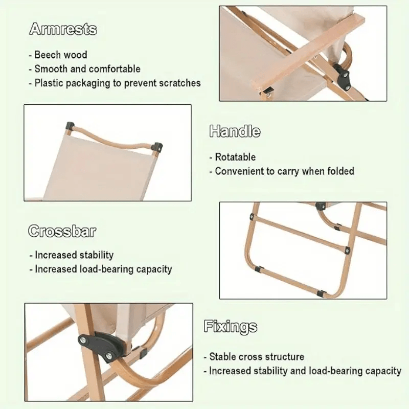 Portable Folding Camping Chair, Suitable for Outdoor Camping, Fishing, And Garden Lounging