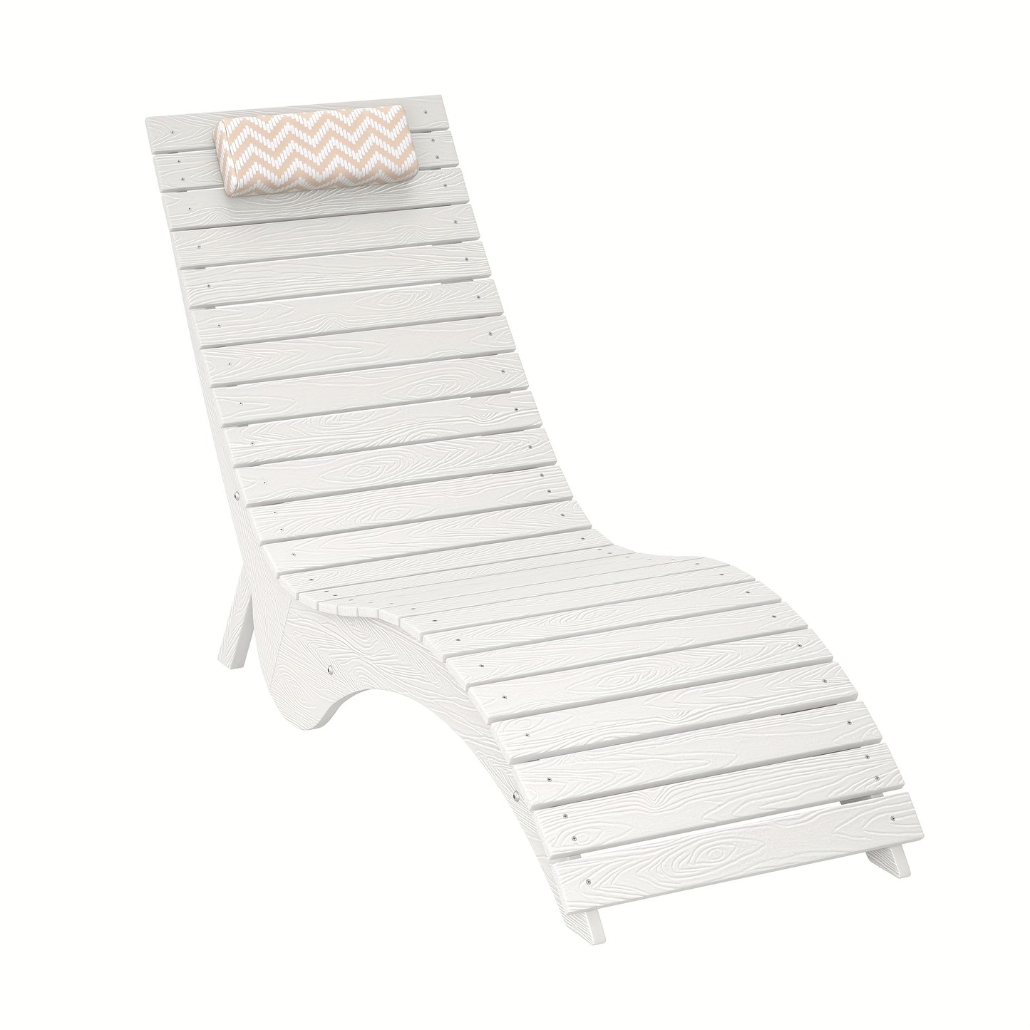 Turquoise HDPE Outdoor Chaise Lounge - Heavy-Duty Body-Hugging recliner chair with Slip-Resistant Base, Easy-Clean Surface for Poolside, Patio, Garden,