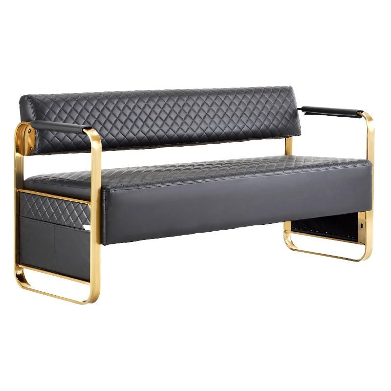 Elegant OmySalon Waiting Room Chair with Arms - 57.5\