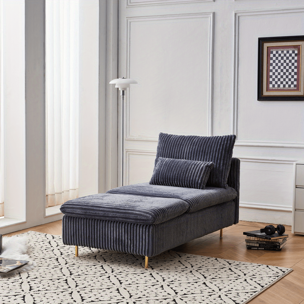Leisure Corduroy Sofa Chair, Modern Corduroy Fabric Armchair for Small Space, Perfect for Living Room, Dormitory Or Apartment, Study