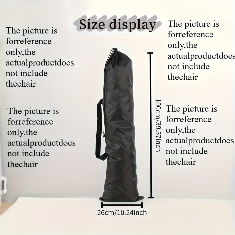 1pc Extra Large Portable Folding Chair Storage Bag with Handle - Durable Compact Lightweight Design for Beach, Travel, Camping & Sports - Black,