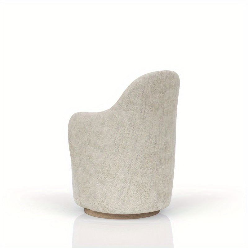 Cocoa and Ivory Swivel Barrel Chair