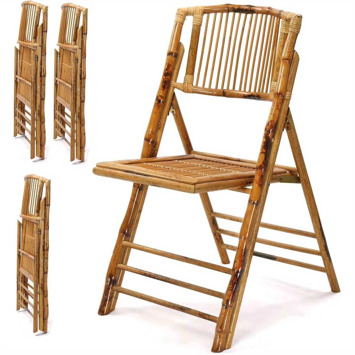 Bonnlo Bamboo Folding Chairs 1\u002F 2\u002F 4 Pack Foldable Dining Wood Chairs for Outdoor Indoor Garden Patio Lawn Porch Wedding Party Event Banquet