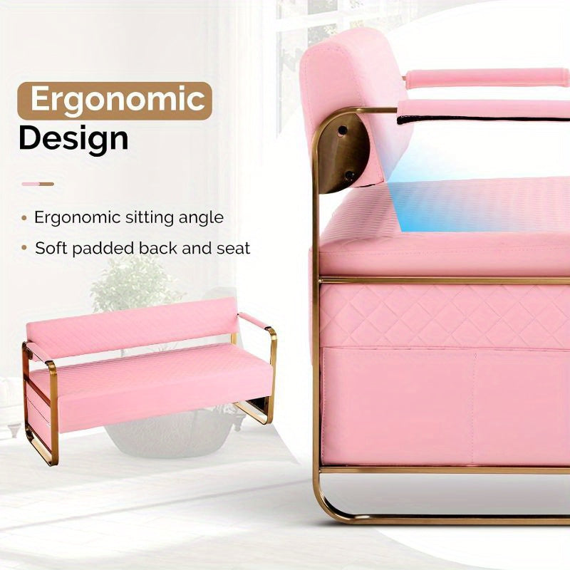 Elegant OmySalon Waiting Room Chair with Arms - 57.5\