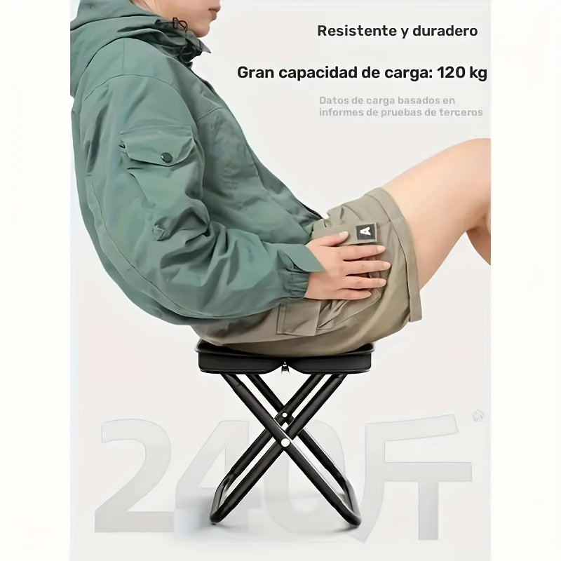 Lightweight Portable Folding Chair - Compact Travel Seat with Iron Alloy Frame, 3-Step Swivel Design for Outdoor Camping, Picnic, and Fishing Enthusiasts,