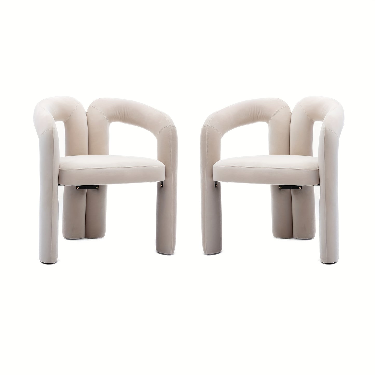 Set Of 2pcs Contemporary Designed Velvet Fabric Upholstered Accent\u002FDining Chair\u002FBarrel Side Chairs Kitchen Armchair for Living Room