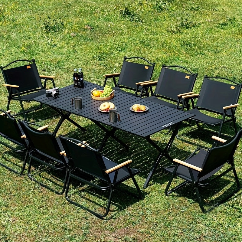 Portable Folding Chair - Lightweight And Durable, Suitable for Camping, Picnics And Outdoor Relaxation, Beige Fabric Seat with Black Metal Frame, Fishing Chair,