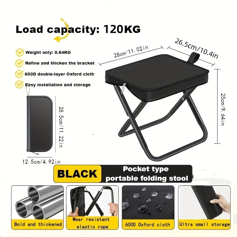Heavy-Duty Portable Folding Chair with Carry Zip Pouch - Lightweight Outdoor Camping, Fishing, Picnic Chair - Heavy Duty, Sturdy Construction for Indoor\u002FOutdoor
