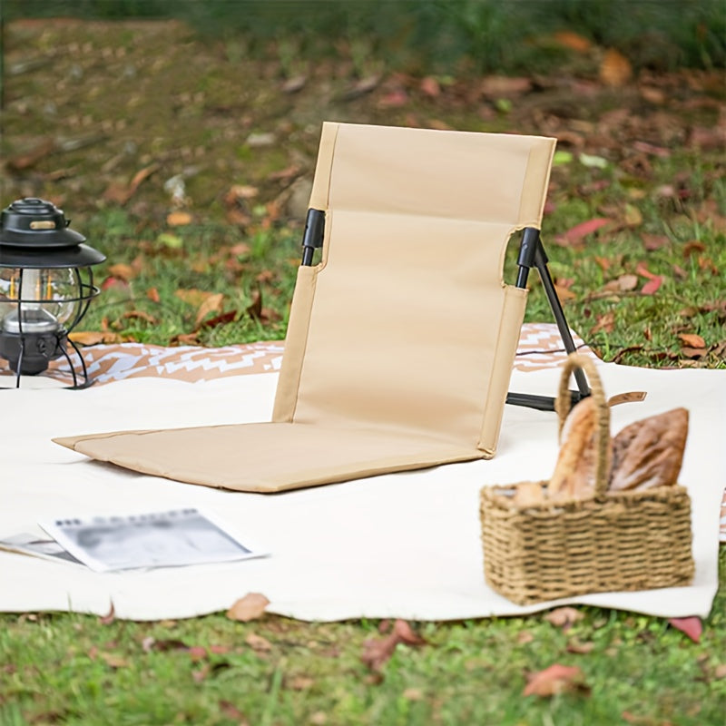 1pc Folding Chair Breathable Wear-resistant Wear-resistant Lazy Boy Chair for Outdoor Activities, Legless Chair - Beach Folding Outdoor