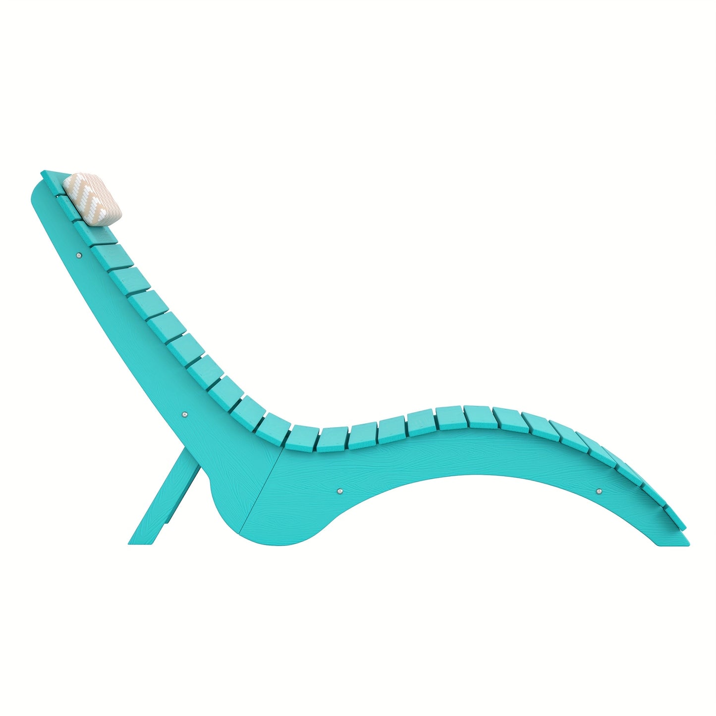 Turquoise HDPE Outdoor Chaise Lounge - Heavy-Duty Body-Hugging recliner chair with Slip-Resistant Base, Easy-Clean Surface for Poolside, Patio, Garden,