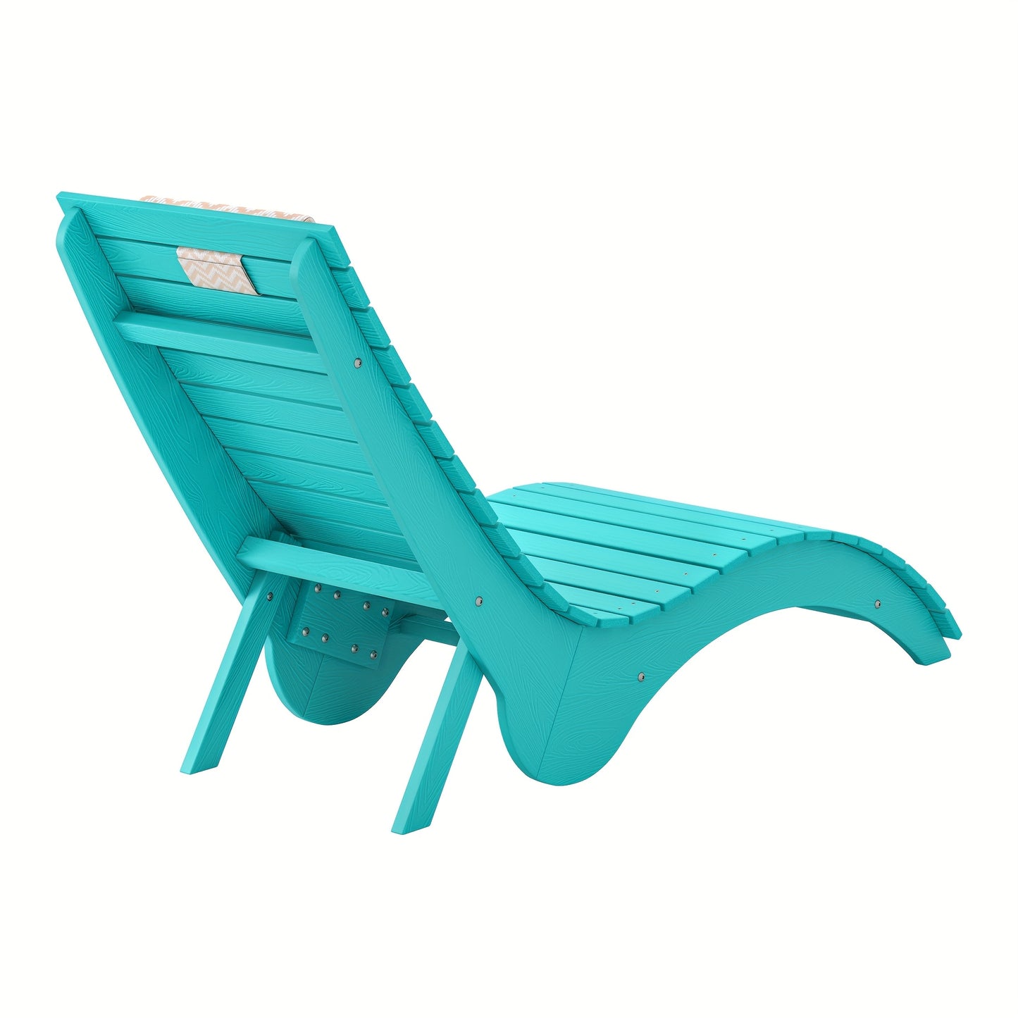 Turquoise HDPE Outdoor Chaise Lounge - Heavy-Duty Body-Hugging recliner chair with Slip-Resistant Base, Easy-Clean Surface for Poolside, Patio, Garden,