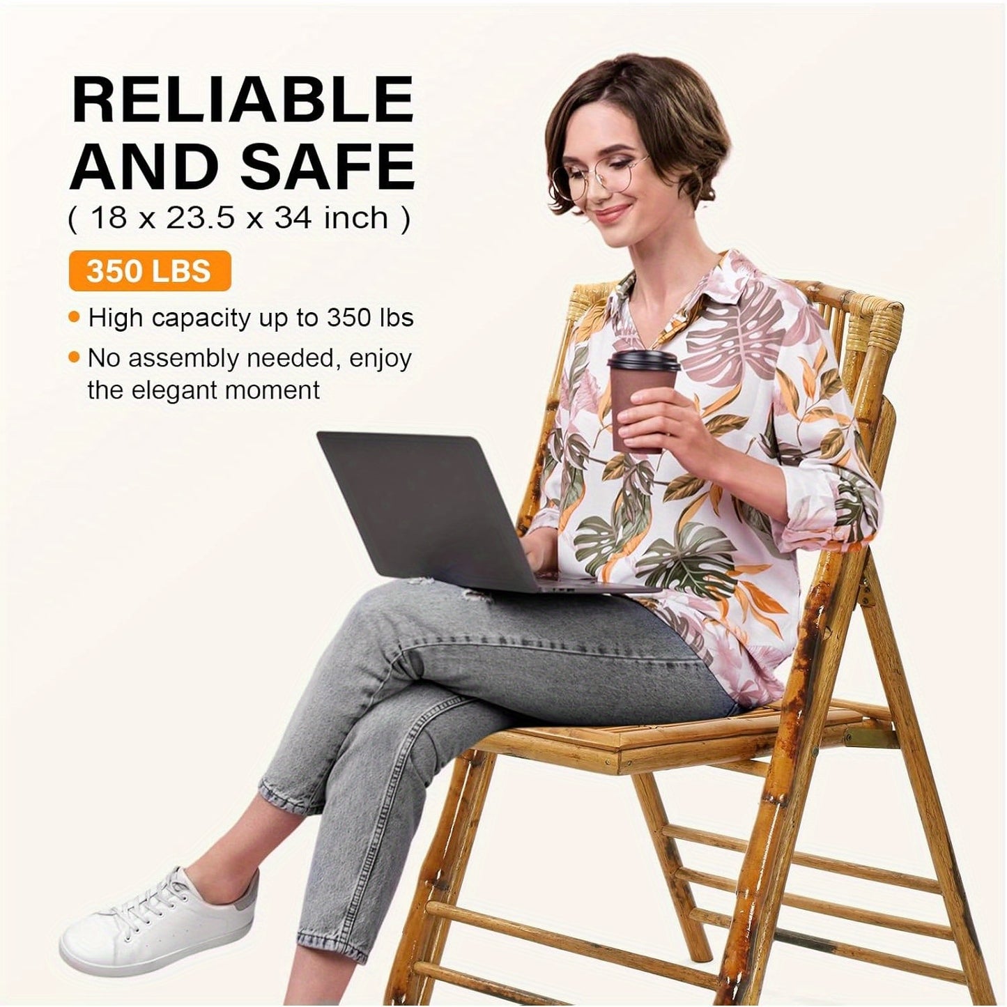 Bonnlo Bamboo Folding Chairs 1\u002F 2\u002F 4 Pack Foldable Dining Wood Chairs for Outdoor Indoor Garden Patio Lawn Porch Wedding Party Event Banquet