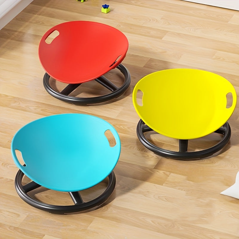 Ergonomic Swivel Sensory Chair with Anti-Slip Metal Base & Wave Base Design - Durable Plastic Construction, Open Back Support for Home, Sports Facilities,