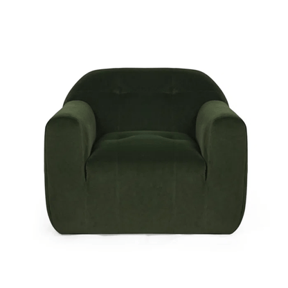 2025 Modern Club Chair - Olive Green Boucle Fabric Accent Chair, No Assembly Required, Sleek Minimalist Design for Living Room, Lounge, Reading Nook - Easy-Clean
