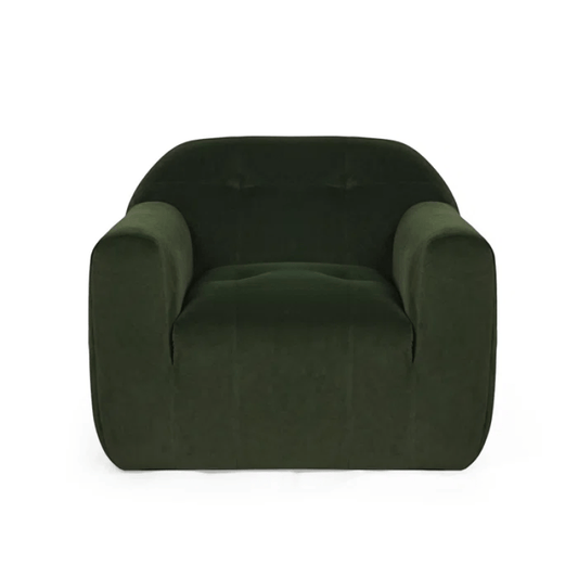 2025 Modern Club Chair - Olive Green Boucle Fabric Accent Chair, No Assembly Required, Sleek Minimalist Design for Living Room, Lounge, Reading Nook - Easy-Clean