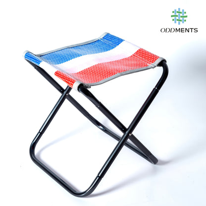 ODDMENTS Portable Folding Camping Chair - Lightweight & Easy to Store, Durable Black Frame