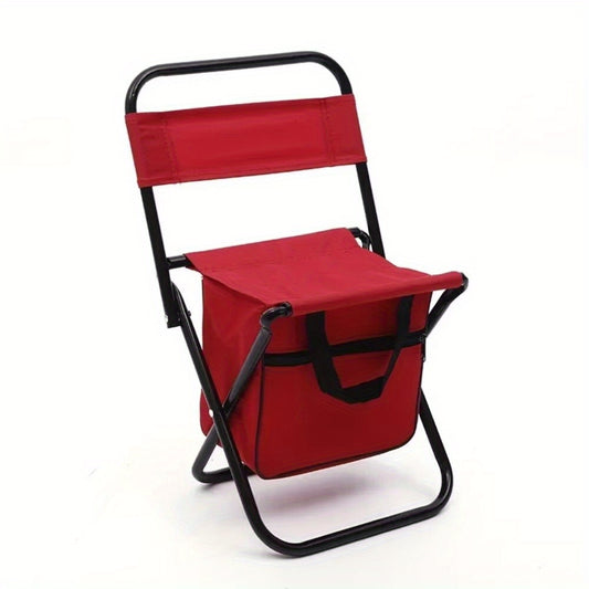 1pc Heavy-Duty Foldable Camping Chair with Portable Compact Foldable Design, Lightweight Portable Outdoor Chair with Sturdy Steel Frame & Oxford Fabric Seat - for Beach,