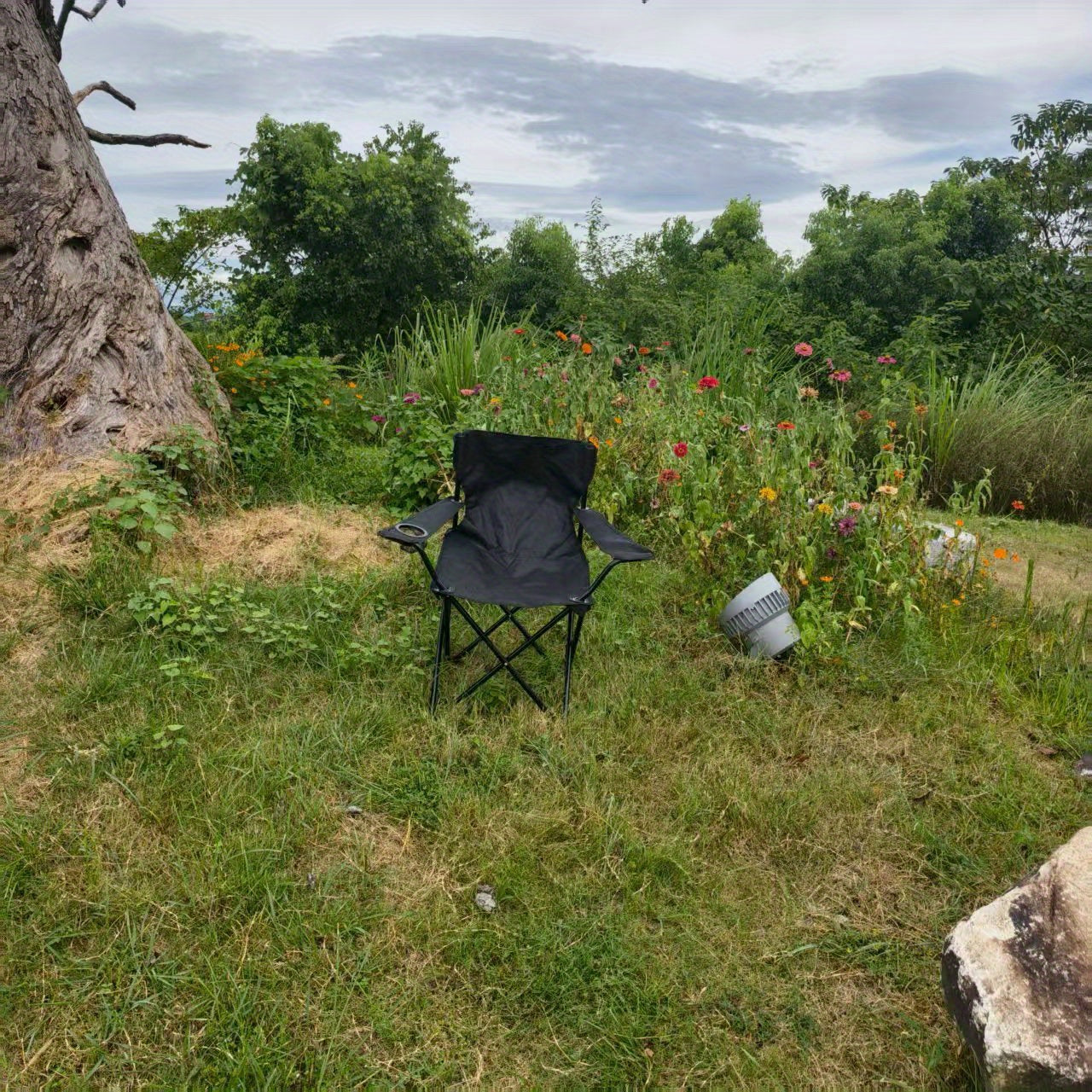 Portable Folding Camping Chair with Adjustable Backrest - Lightweight Outdoor Fishing & Picnic Chair, Durable Metal Frame,