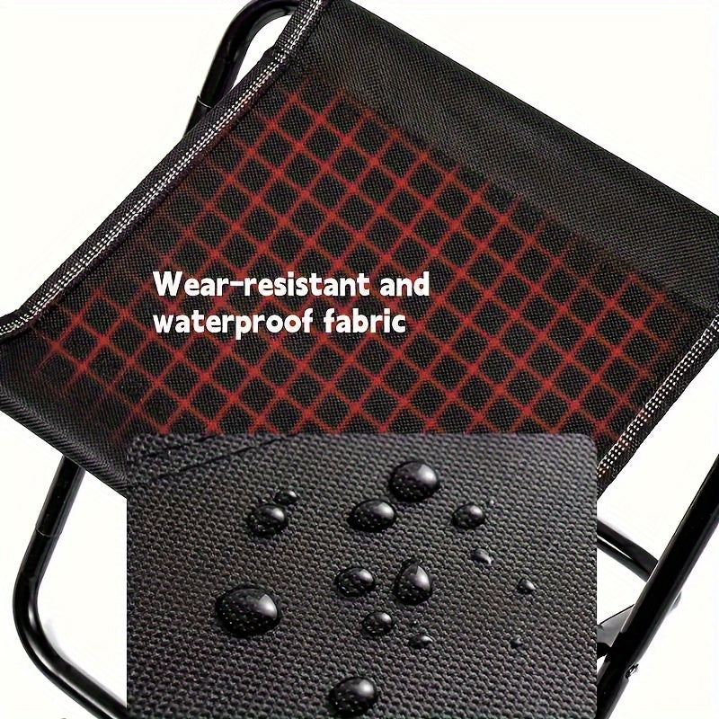 Ultra-Lightweight Compact Folding Stool - Durable Metal Frame, Quick-Fold Portable Design for Travel, Camping, Fishing & Outdoor Adventures