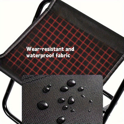 Ultra-Lightweight Compact Folding Stool - Durable Metal Frame, Quick-Fold Portable Design for Travel, Camping, Fishing & Outdoor Adventures