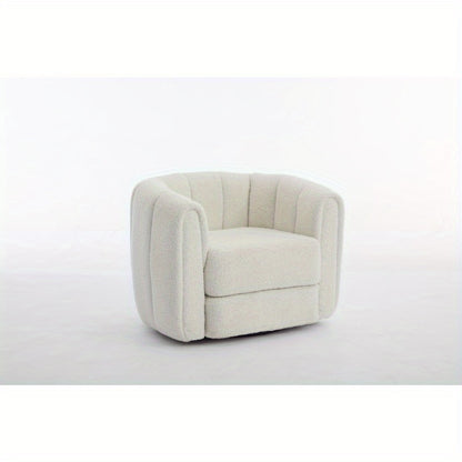 Modern Swivel Barrel Chair - Ergonomic Office & Living Room Armchair with 360-Degree Rotation, Sturdy Metal Base, Compact Space-Saving Design
