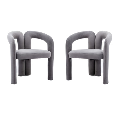 Set Of 2pcs Contemporary Designed Velvet Fabric Upholstered Accent\u002FDining Chair\u002FBarrel Side Chairs Kitchen Armchair for Living Room