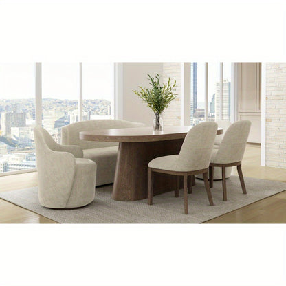 Cocoa and Ivory Swivel Barrel Chair